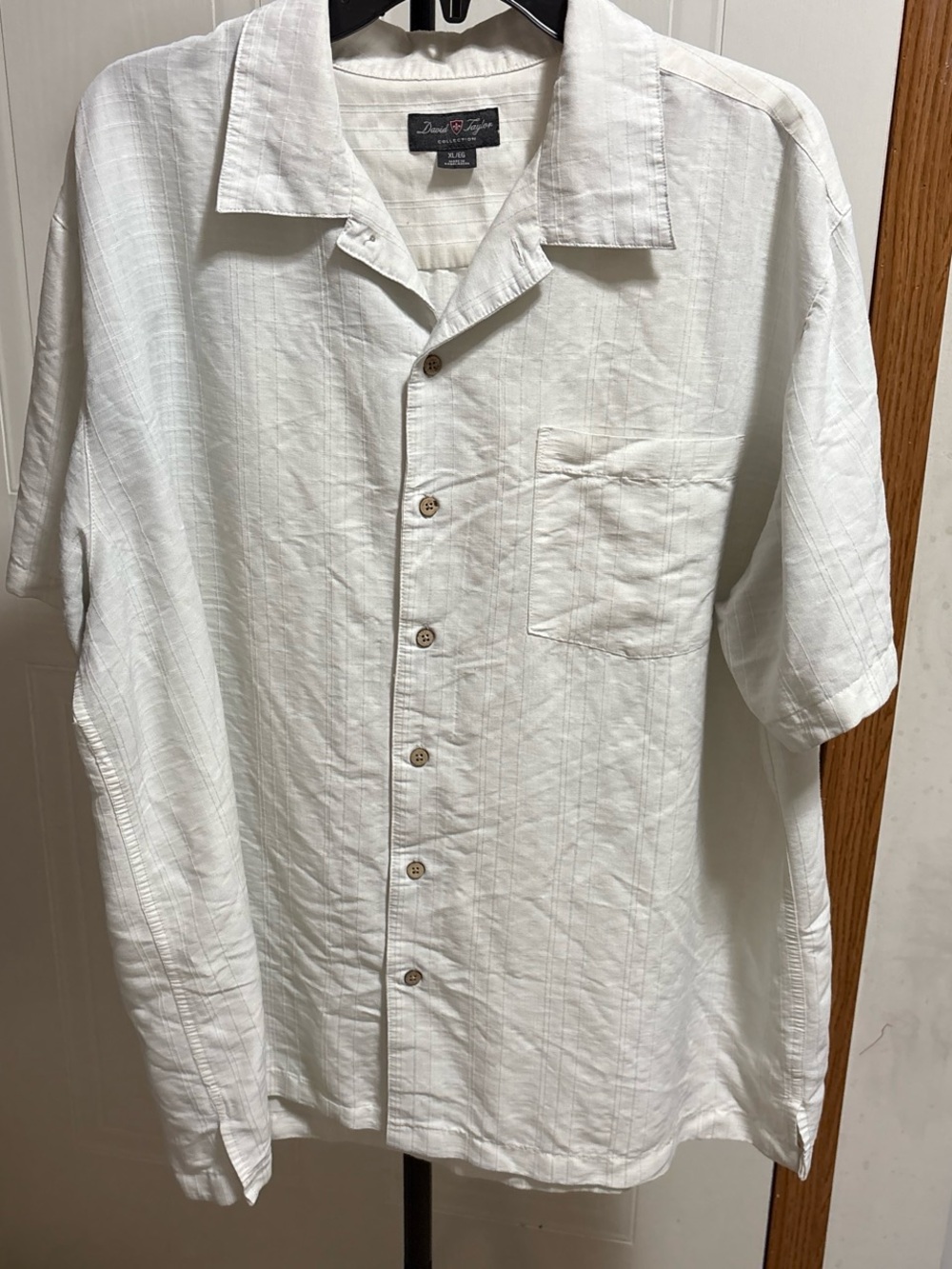 David Taylor White Short-Sleeve Button Shirt